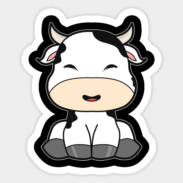 Cute Baby Cow Comic Sticker by Imutobi